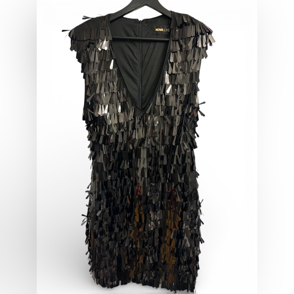 Aneesha Paillette Mini Dress - Black - Picture 5 of 7